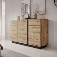 Μπουφές με συρτάρια Arco ΙΙ Φυσικό Artisan + Γραφίτης 138,2x90,5x40cm
