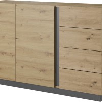 Μπουφές με συρτάρια Arco ΙΙ Φυσικό Artisan + Γραφίτης 138,2x90,5x40cm