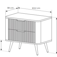 Κομοδίνο Lante Λευκό 63x55x38cm