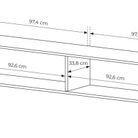 Έπιπλο τηλεόρασης Lante Λευκό 200x51x38cm