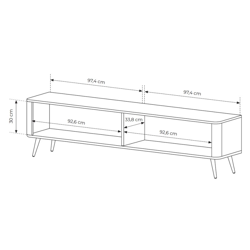 Έπιπλο τηλεόρασης Lante Λευκό 200x51x38cm