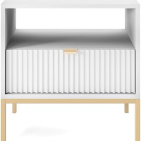 Κομοδίνο Nova Λευκό +χρυσό 54x56x39cm