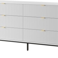 Συρταριέρα Nova χρώμα λευκό με 6 συρτάρια 154x91x39cm