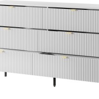 Συρταριέρα Nova χρώμα λευκό με 6 συρτάρια 154x91x39cm