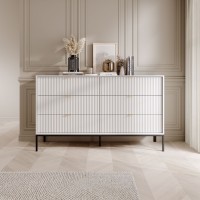 Συρταριέρα Nova χρώμα λευκό με 6 συρτάρια 154x91x39cm