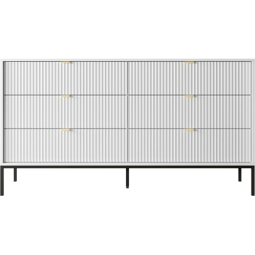 Συρταριέρα Nova χρώμα λευκό με 6 συρτάρια 154x91x39cm