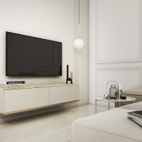 Κρεμαστό έπιπλο τηλεόρασης ORO Μπεζ 135x30x32cm