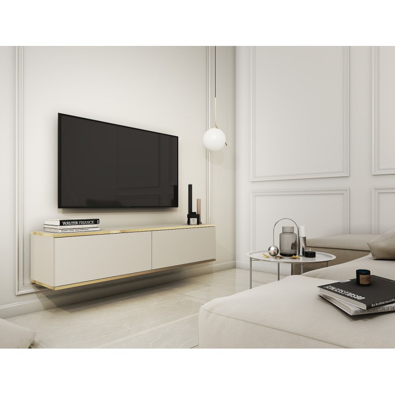 Κρεμαστό έπιπλο τηλεόρασης ORO Μπεζ 135x30x32cm