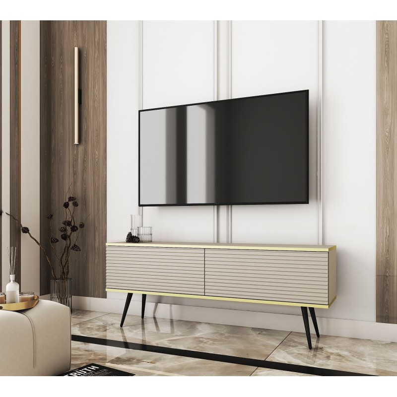 Έπιπλο τηλεόρασης ORO_MDF Μπεζ 135x53x32cm