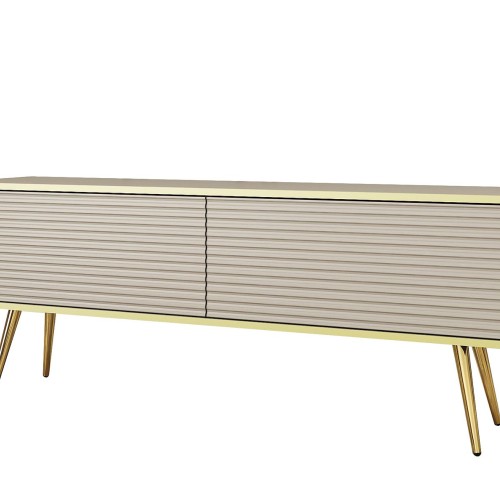Έπιπλο τηλεόρασης ORO_MDF Μπεζ + χρυσό 135x53x32cm