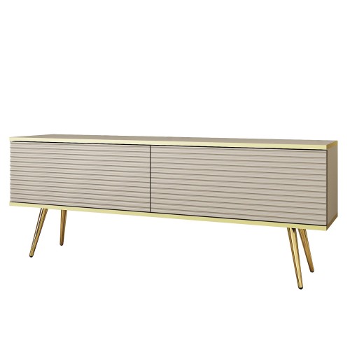 Έπιπλο τηλεόρασης ORO_MDF Μπεζ + χρυσό 135x53x32cm