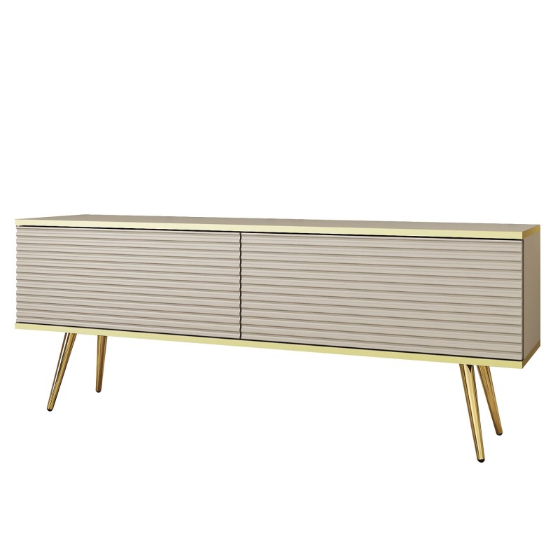 Έπιπλο τηλεόρασης ORO_MDF Μπεζ + χρυσό 135x53x32cm