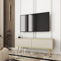 Έπιπλο τηλεόρασης ORO  Μπεζ + Χρυσό  135x53x32cm