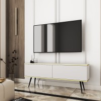 Έπιπλο τηλεόρασης ORO  Λευκό+ μαύρο 135x53x32cm