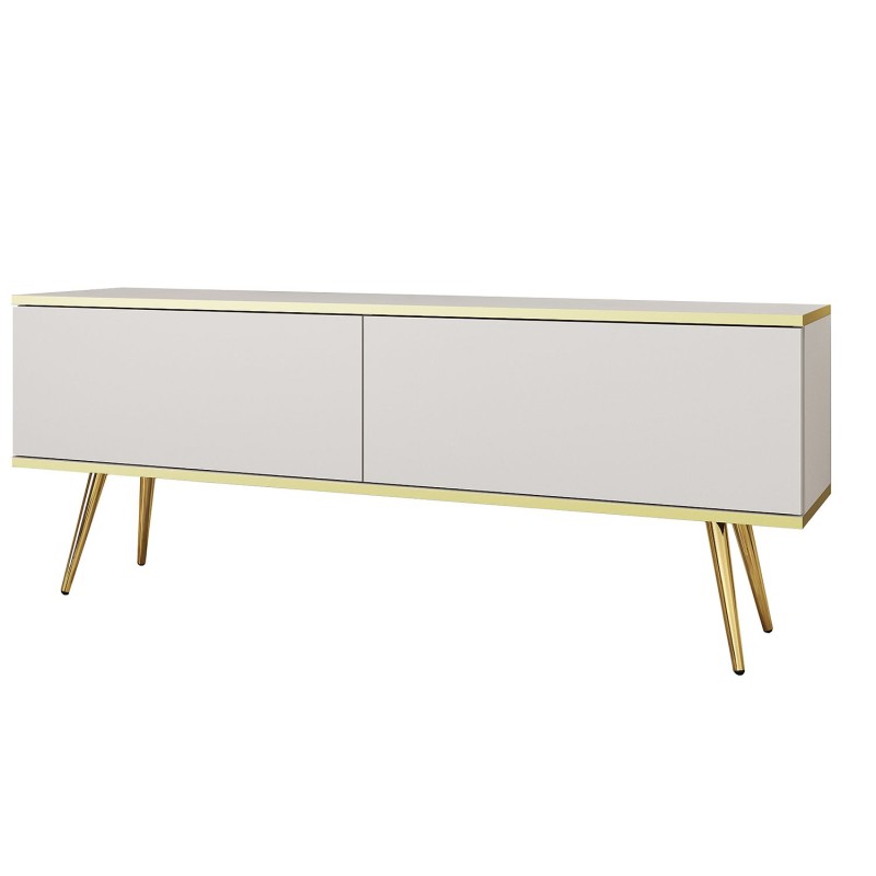 Έπιπλο τηλεόρασης ORO  Λευκό+ χρυσό 135x53x32cm