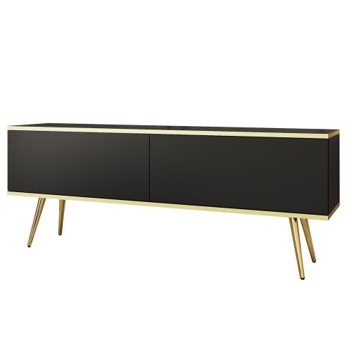 Έπιπλο τηλεόρασης ORO Ανθρακί + Χρυσό 135x53x32cm
