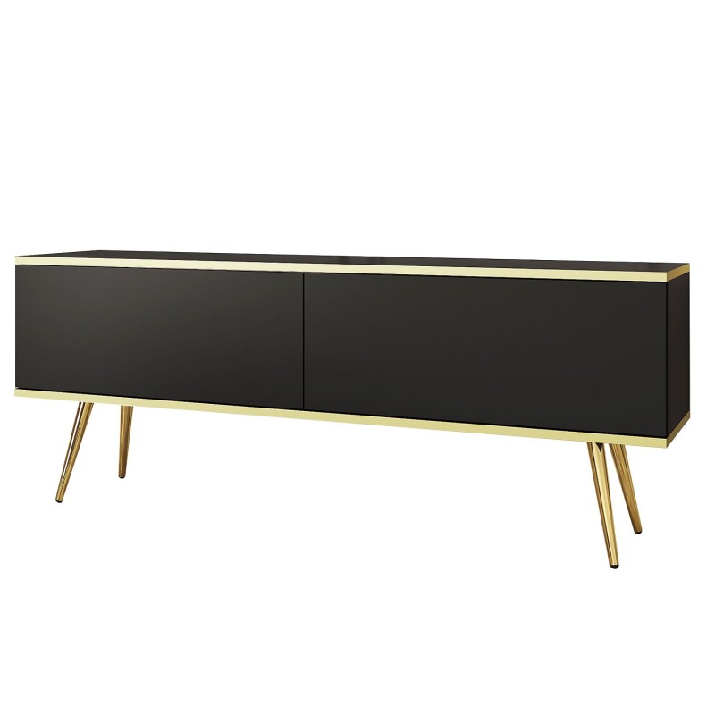 Έπιπλο τηλεόρασης ORO ανθρακί + Χρυσό 135x53x32cm