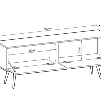 Έπιπλο τηλεόρασης ORO_MDF γκρι + χρυσό 135x53x32cm