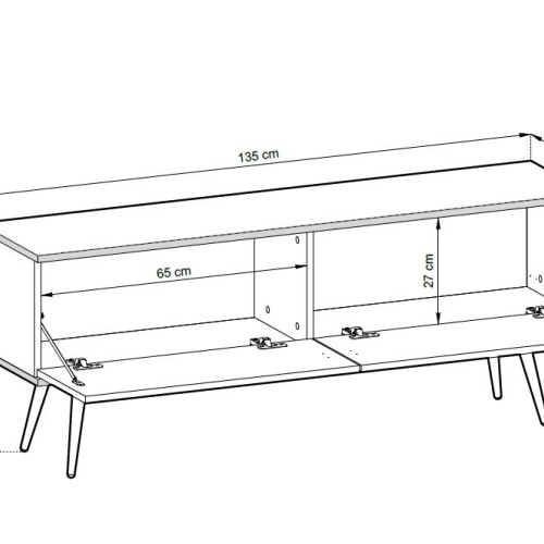 Έπιπλο τηλεόρασης ORO_MDF Ανθρακί  135x53x32cm
