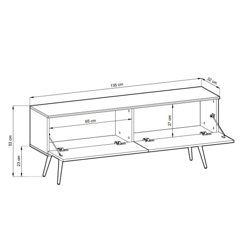 Έπιπλο τηλεόρασης ORO Μάρμαρο 135x53x32cm