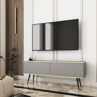 Έπιπλο τηλεόρασης ORO_MDF γκρι 135x53x32cm