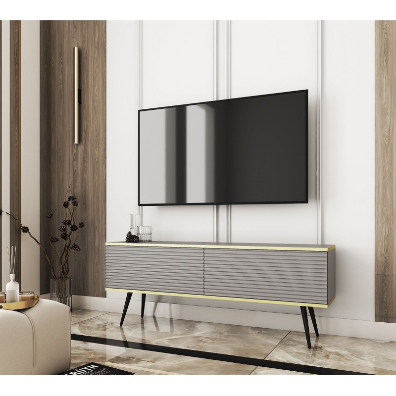 Έπιπλο τηλεόρασης ORO_MDF γκρι 135x53x32cm