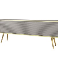 Έπιπλο τηλεόρασης ORO_MDF γκρι + χρυσό 135x53x32cm