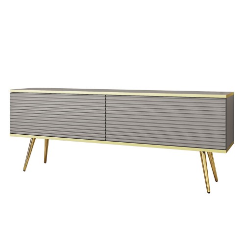 Έπιπλο τηλεόρασης ORO_MDF γκρι + χρυσό 135x53x32cm
