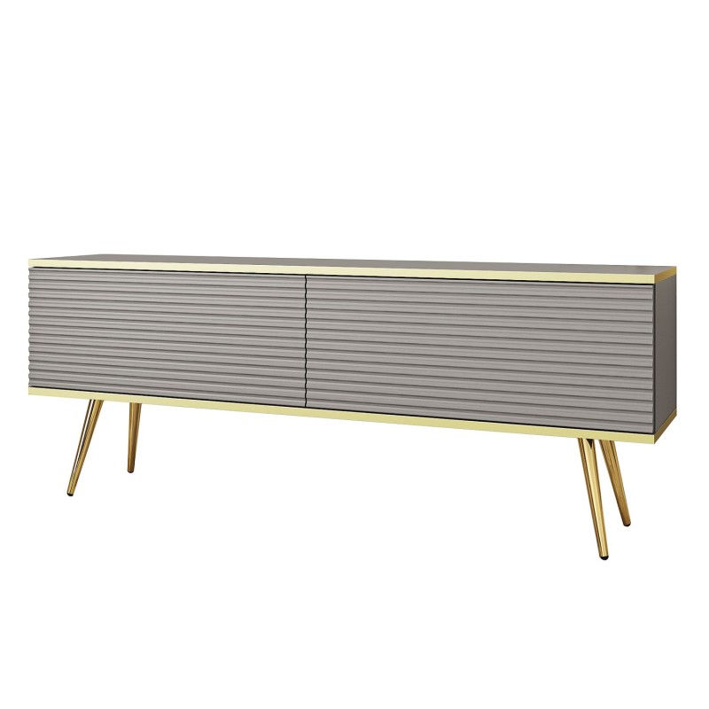 Έπιπλο τηλεόρασης ORO_MDF γκρι + χρυσό 135x53x32cm