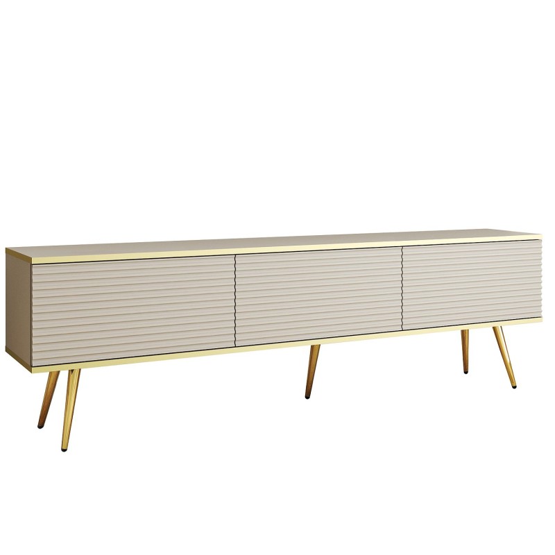 Έπιπλο τηλεόρασης ORO_MDF Μπεζ +Χρυσό 175x53x32cm