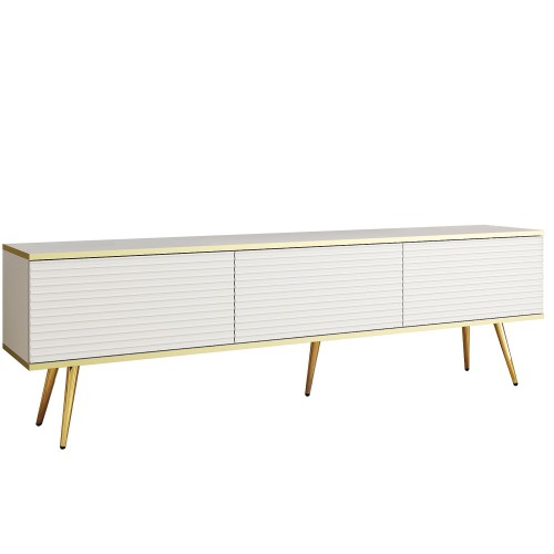 Έπιπλο τηλεόρασης ORO_MDF Λευκό + χρυσό 175x53x32cm