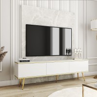 Έπιπλο τηλεόρασης ORO  Λευκό+ Χρυσό 175x53x32cm