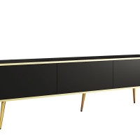 Έπιπλο τηλεόρασης ORO  Ανθρακί + Χρυσό 175x53x32cm