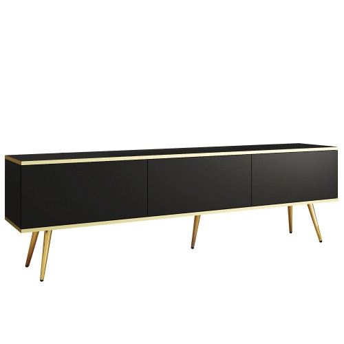 Έπιπλο τηλεόρασης ORO  Ανθρακί + Χρυσό 175x53x32cm