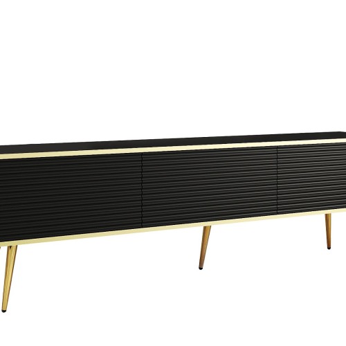 Έπιπλο τηλεόρασης ORO_MDF Ανθρακί + χρυσό 175x53x32cm