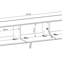 Έπιπλο τηλεόρασης ORO_MDF Μπεζ 175x53x32cm