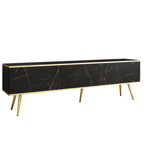 Έπιπλο τηλεόρασης ORO  Μάρμαρο + χρυσό 175x53x32cm