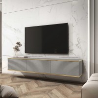 Κρεμαστό έπιπλο τηλεόρασης ORO_MDF γκρι 175x30x32cm