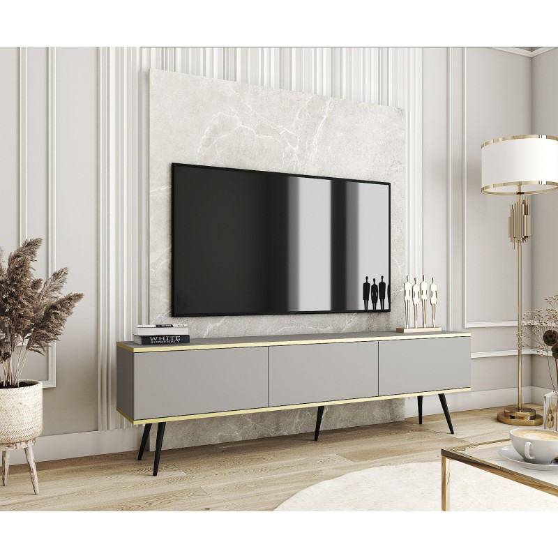 Έπιπλο τηλεόρασης ORO  γκρι 175x53x32cm
