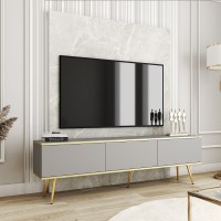 Έπιπλο τηλεόρασης ORO  γκρι+ Χρυσό 175x53x32cm