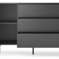 Μπουφές με συρτάρια Raven Ανθρακί 144x38x83cm