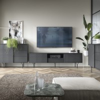 Μπουφές με συρτάρια Raven Ανθρακί 144x38x83cm