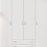 Ντουλάπα  Α_Base λευκή με συρτάρια 160x177x52cm