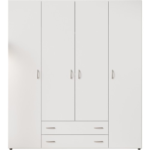Ντουλάπα Α_Base λευκή με συρτάρια 160x177x52cm