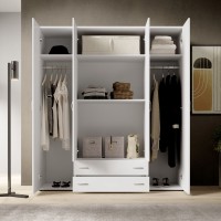 Ντουλάπα  Α_Base λευκή με συρτάρια 160x177x52cm