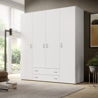 Ντουλάπα  Α_Base λευκή με συρτάρια 160x177x52cm