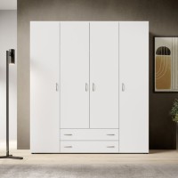 Ντουλάπα  Α_Base λευκή με συρτάρια 160x177x52cm