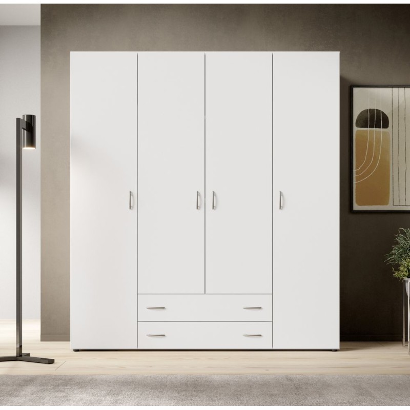 Ντουλάπα  Α_Base λευκή με συρτάρια 160x177x52cm