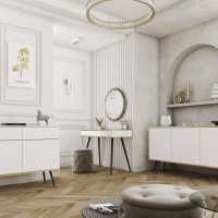 Μπουφές Oro λευκό + μαύρο 160x85x39cm