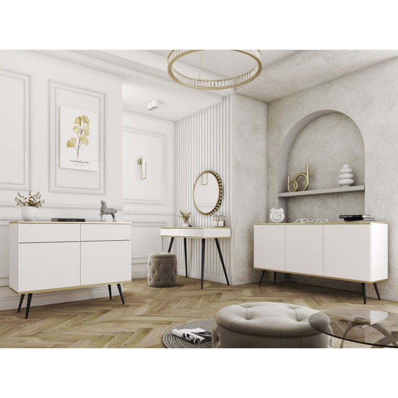 Μπουφές Oro λευκό + μαύρο 160x85x39cm
